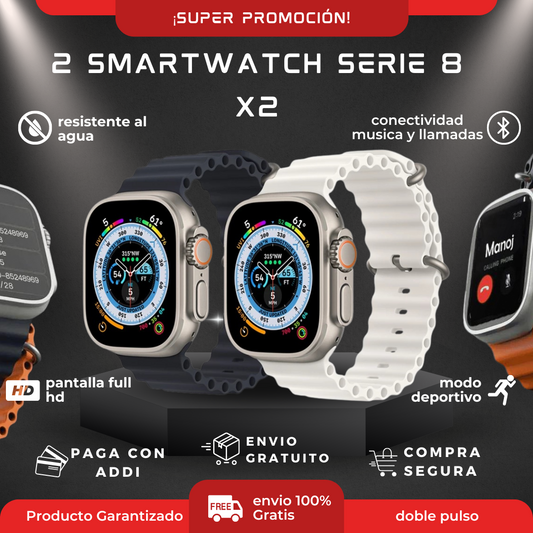 ⌚¡Súper Promoción! 2 Smartwatch serie 8 ultra pro⌚